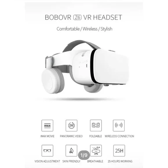 New BOBOVR Z6 VR Headset with Remote Control, White 4.7"-6.2" cell phones